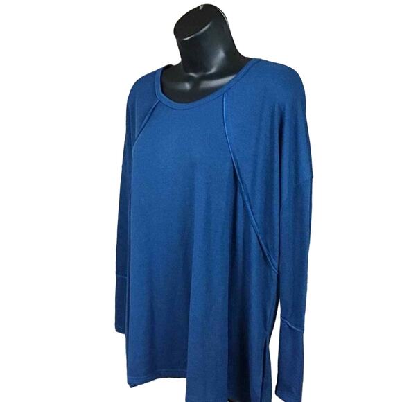 Forgotten Grace Womens XS Blue Thermal Long Sleeve Tee Soft Stretch Casual NWOT - Picture 4 of 16